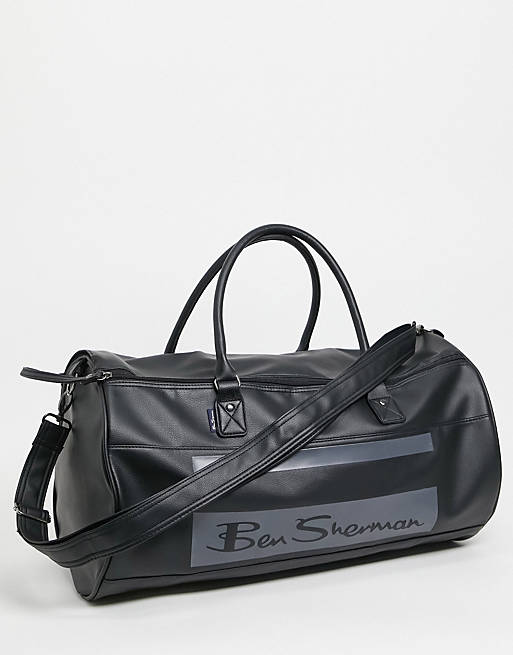 Ben Sherman stripe rollbag in black