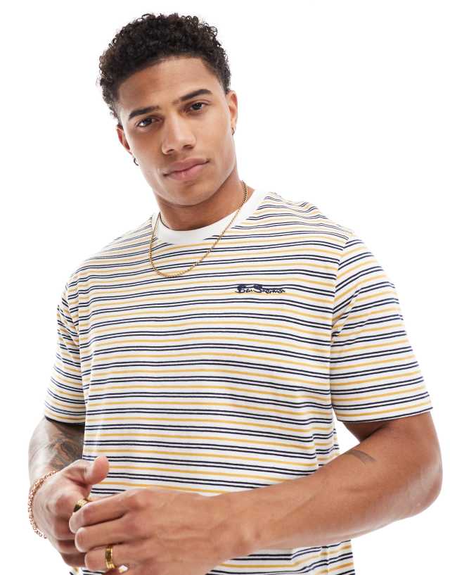 Ben Sherman - stripe tee in white