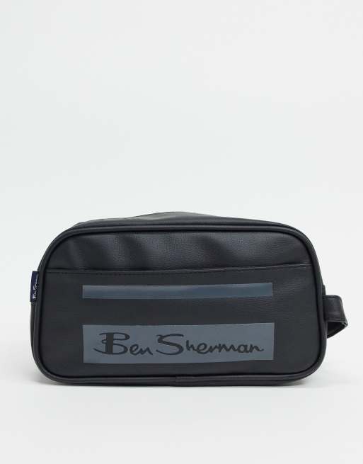 Ben Sherman Stripe Flight Bag in Black for Men