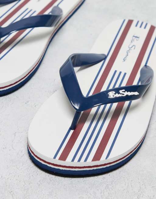 Striped deals flip flops