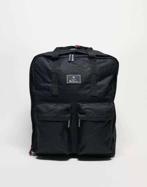 Ben Sherman – Svart ryggsäck med handtag upptill