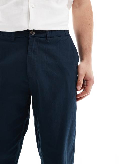Ben Sherman – Svarta, avsmalnande, smala byxor i bomull-linnemix, 4 av 5