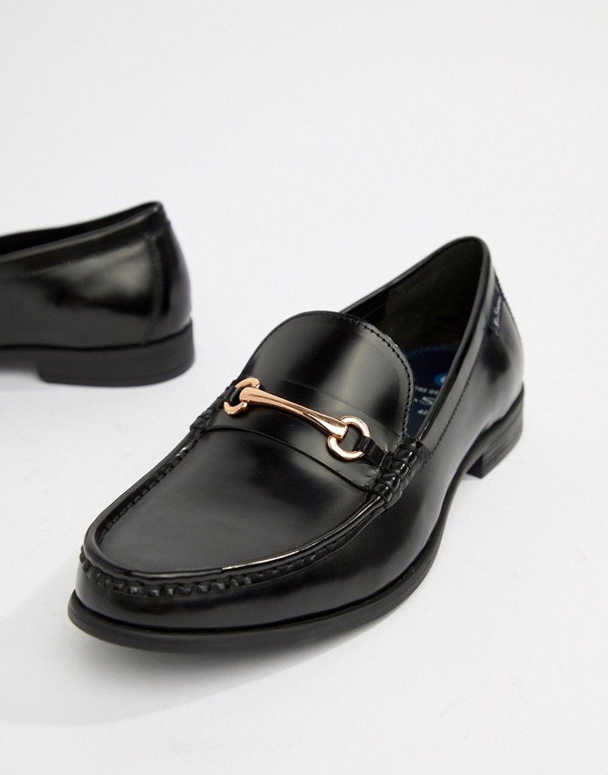 Ben Sherman – Svarta loafers i glansig finish med metalldetalj