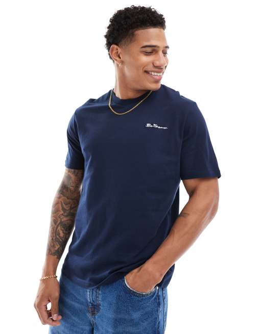 Ben Sherman - T-shirt à manches courtes et logo brodé - Bleu marine