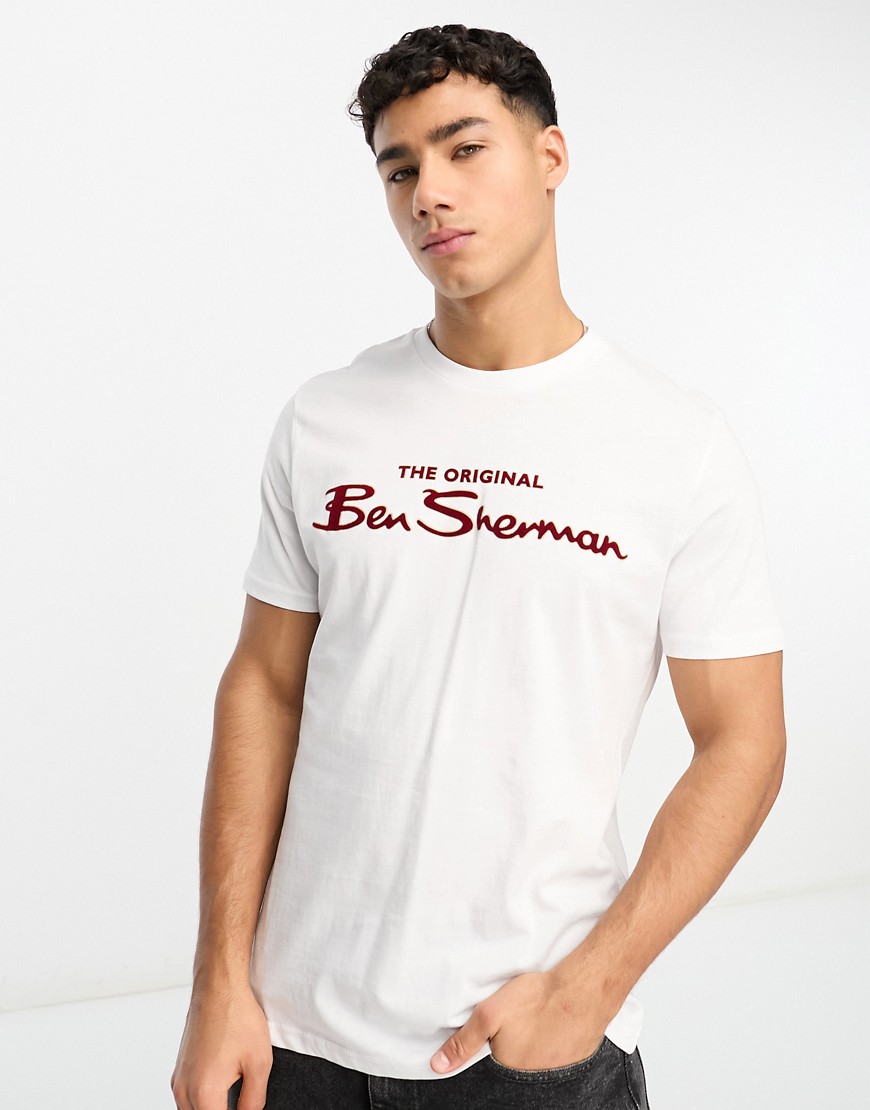 T-shirt a maniche corte bianca con logo-Bianco - Ben Sherman Camicia donna  - immagine1
