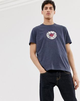 Ben Sherman – T-shirt med måltavletryck-Blå