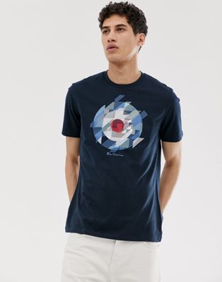 Ben Sherman - T-shirt met geometrische print-Marineblauw