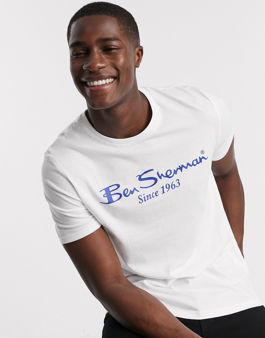 Ben Sherman - T-shirt met logo-Wit