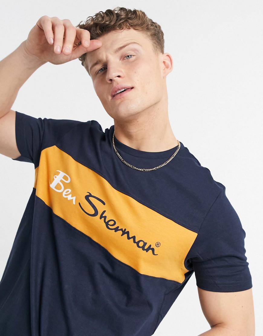 Ben Sherman - T-shirt met logo-Marineblauw