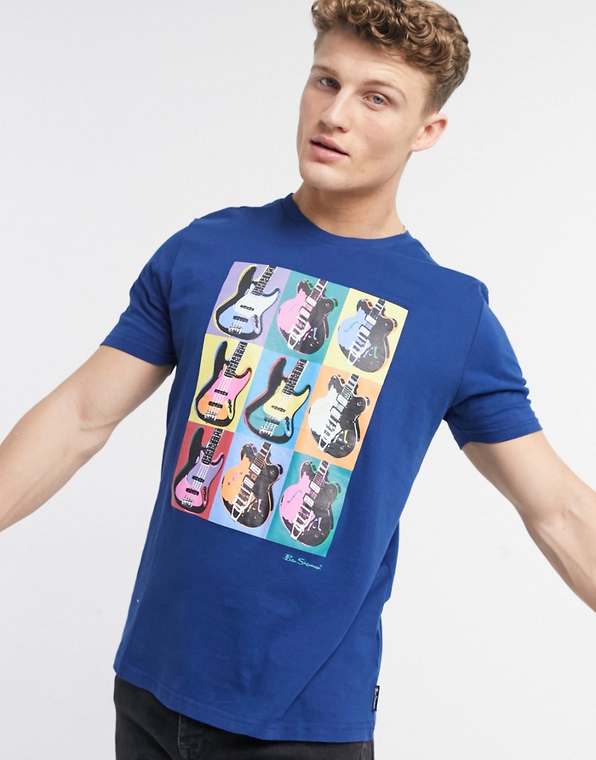 Ben Sherman - T-shirt met Warhol-print-Blauw