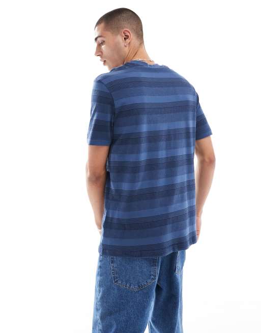 Ben Sherman - T-shirt texturé rayé - Bleu foncé, 3 de 4