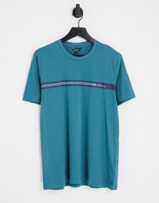 Ben Sherman t-shirt with stripe logo in blue