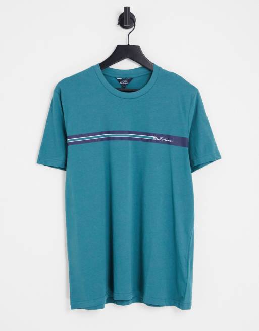 Ben Sherman t-shirt with stripe logo in blue