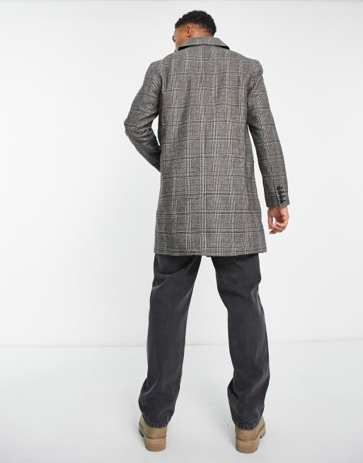 Ben Sherman tailored coat in brown check