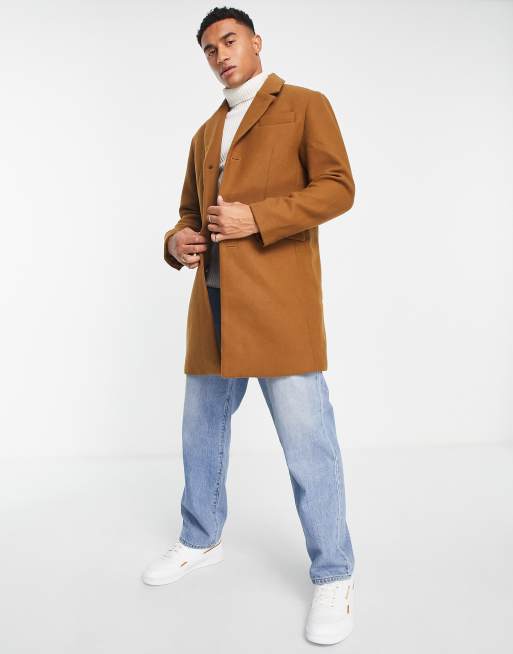 Ben Sherman tailored coat in camel ASOS