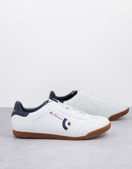 Ben Sherman target retro sneakers in white