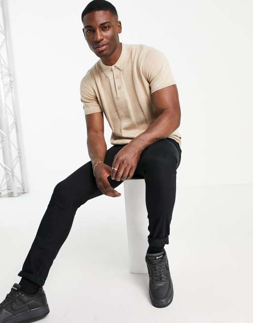 Ben Sherman textured knitted polo shirt ASOS