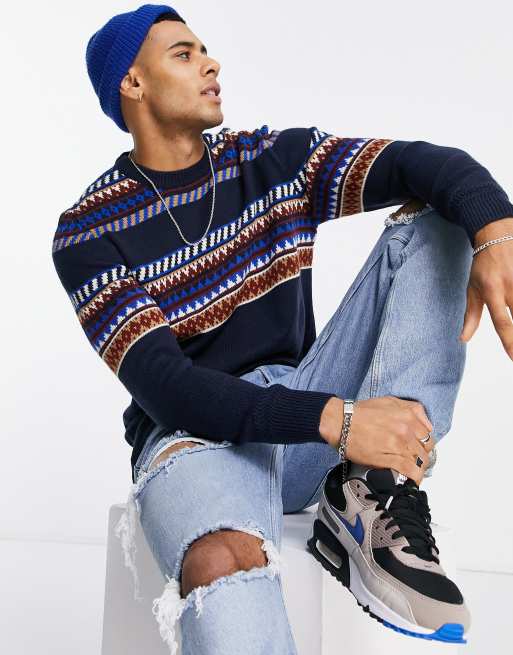 Ben Sherman - Trui met ronde hals en Fair Isle-motief