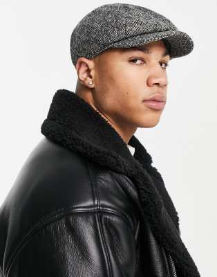 Ben Sherman Ben Sherman tweed bakerboy hat in grey