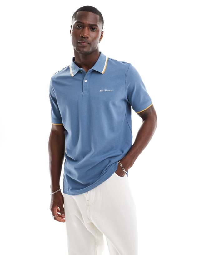 Ben Sherman - twin tipped polo in dark blue