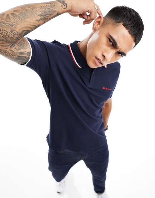 Ben Sherman twin tipped polo in navy