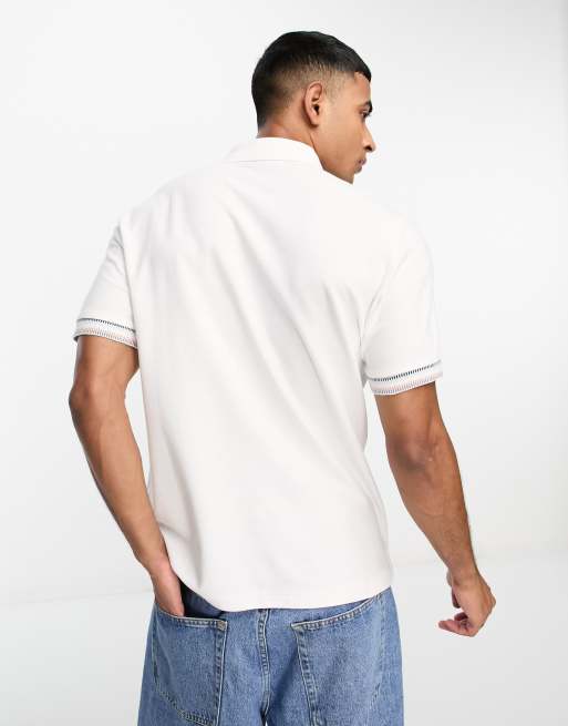 Ben Sherman twin tipped polo jersey polo top in white, 2 of 4