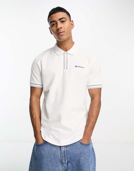 Ben sherman white polo shirt sale