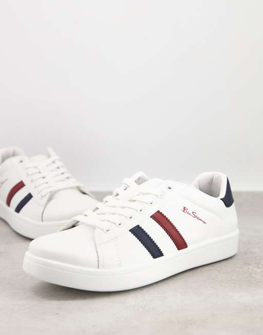 Ben Sherman – Vita sneakers med sidorand