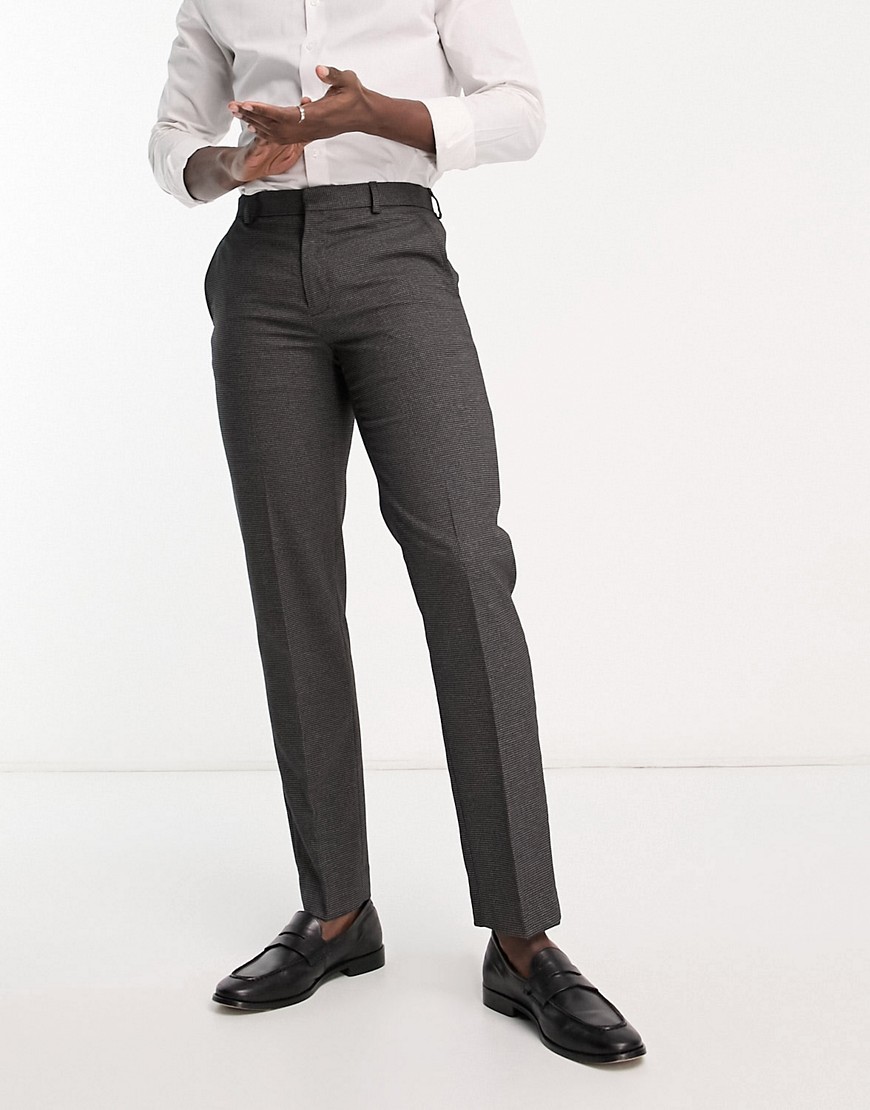 Ben Sherman wedding suit trousers in black check