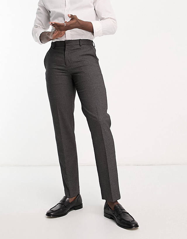 Ben Sherman - wedding suit trousers in black check