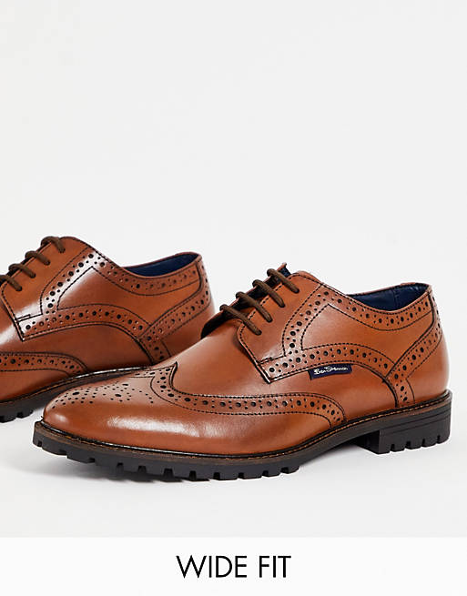 Mens Shoes Lace-ups Brogues Ben Sherman Wide Fit Chunky Leather Lace Up Brogues in Brown for Men 