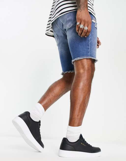 Ben Sherman Wide Fit flatform faux leather sneakers in black, 3 of 4