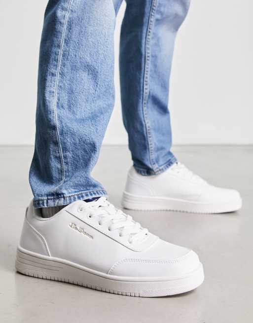 Wide fit best sale white leather trainers