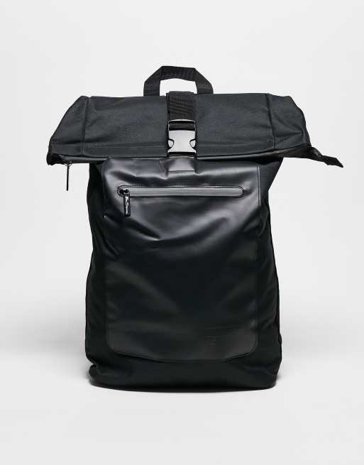 Ben Sherman - Zaino rolltop nero