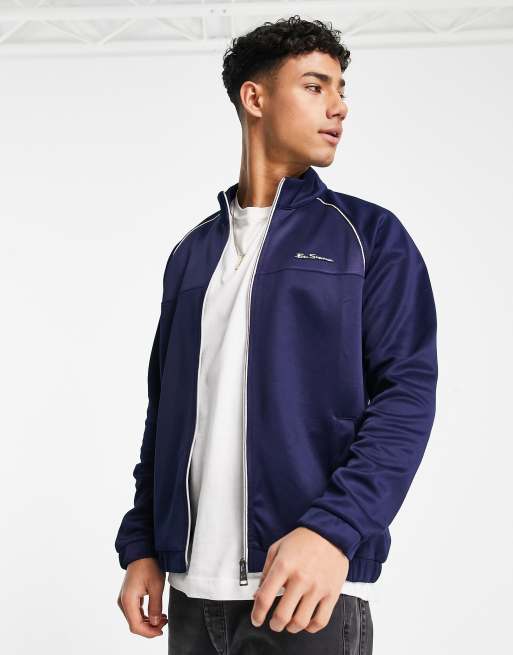 Ben Sherman zip through jumper in marine | ASOS