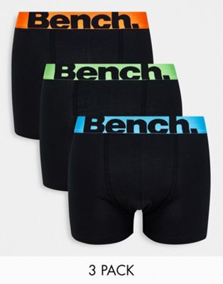 Bench 3 pack boxer with contrast logo waist in black