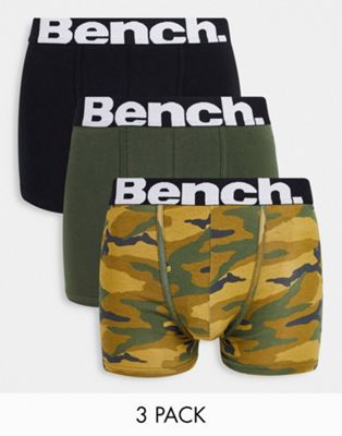 Bench 3 pack trunks in khaki camo print