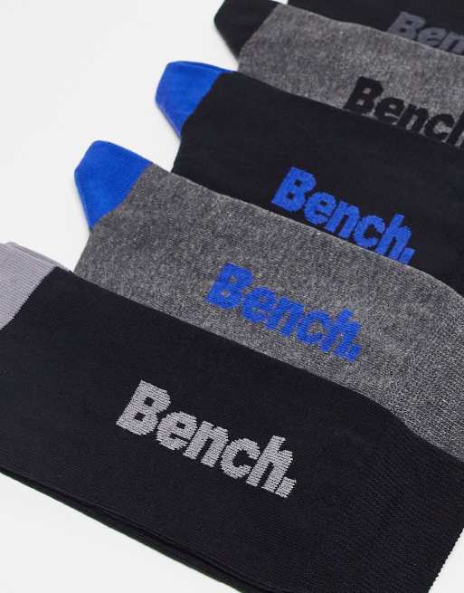 Bench 5 pack dress socks in blue grey and black | ASOS