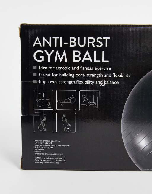 Bench anti burst gym ball in black