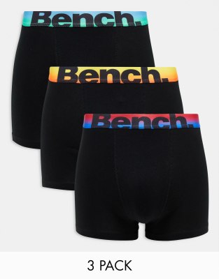 Bench - Balam - Lot de 3 boxers à taille dégradée - Noir