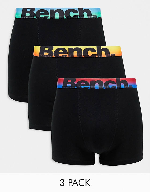 Bench - balam ombre waistband 3 pack trunks in black