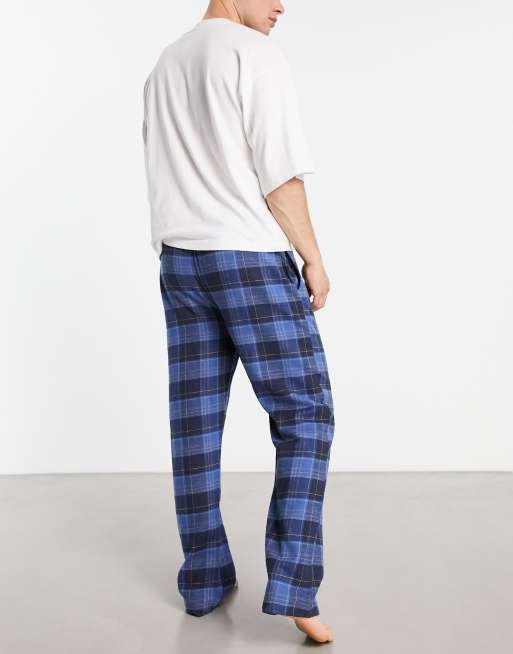 Bench brushed flannel lounge pants in navy check