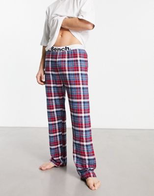 Bench brushed flannel lounge pants in red check