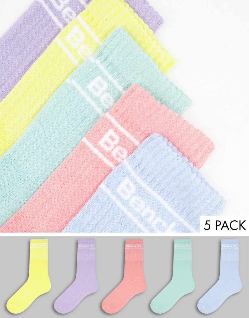 Bench - Candela - Confezione da 3 paia di calzini sportivi pastello con logo-Multicolore
