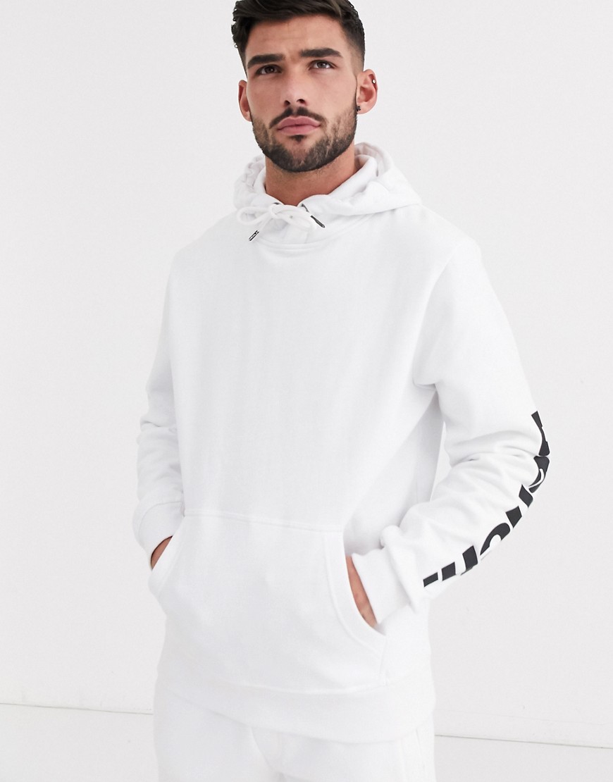 Bench - Combi-set - Ruimvallende hoodie met logo op de zijkant in wit