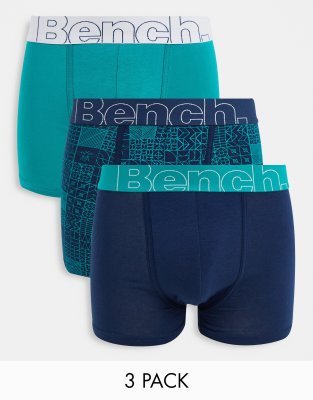 Bench - Confezione da 3 paia di boxer aderenti turchese multicolore