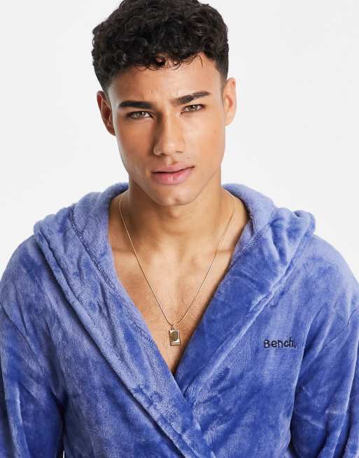 Bench hooded robe in mid blue, 3 of 4