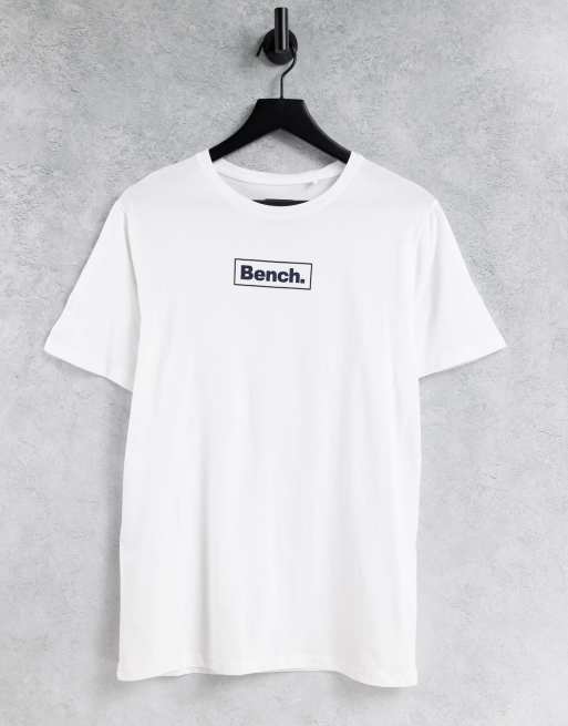 Bench - Hvid polo-T-shirt i bomuld med logo - HVID