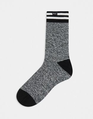 Bench Hyles grindle effect sherpa lined slipper socks in black
