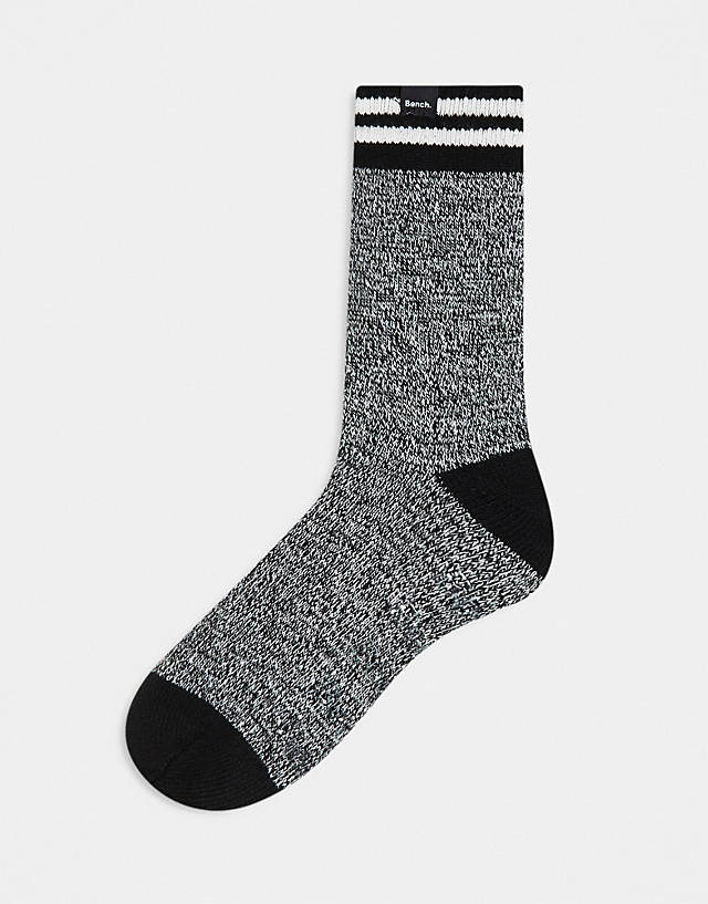 Bench - hyles grindle effect sherpa lined slipper socks in black